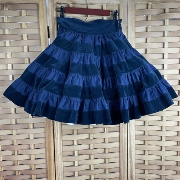 Puffy Blue Striped Lolita Skirt - Picture 2 of 8
